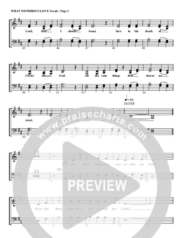 What Wondrous Love Choir Sheet (G3 Worship)