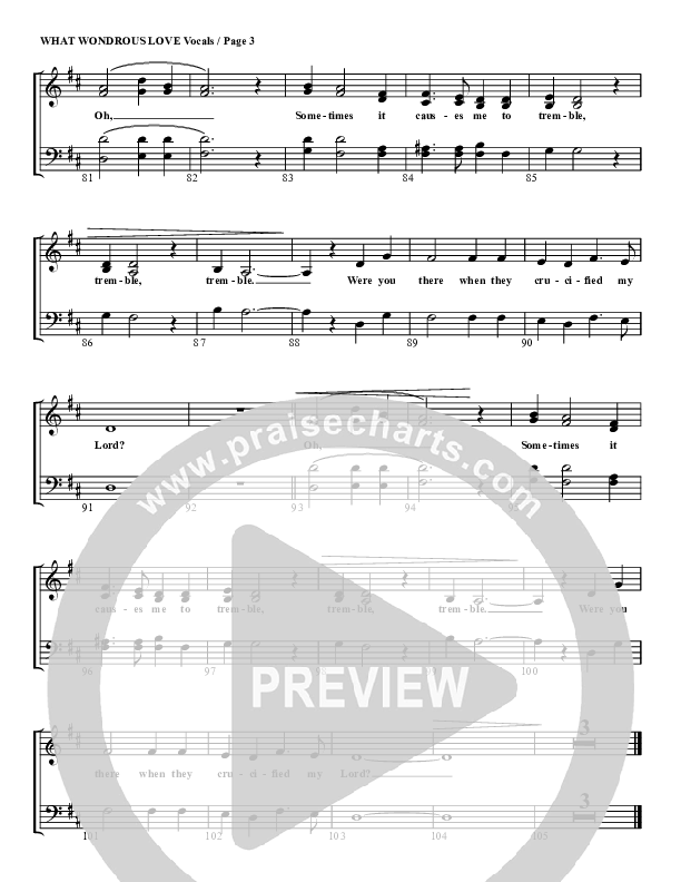 What Wondrous Love Choir Sheet (G3 Worship)