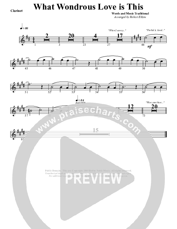 What Wondrous Love Clarinet (G3 Worship)