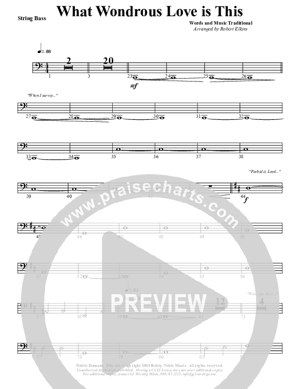 What Wondrous Love Double Bass (G3 Worship)