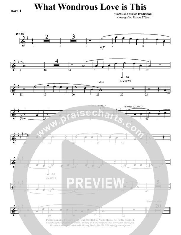 What Wondrous Love French Horn 1 (G3 Worship)