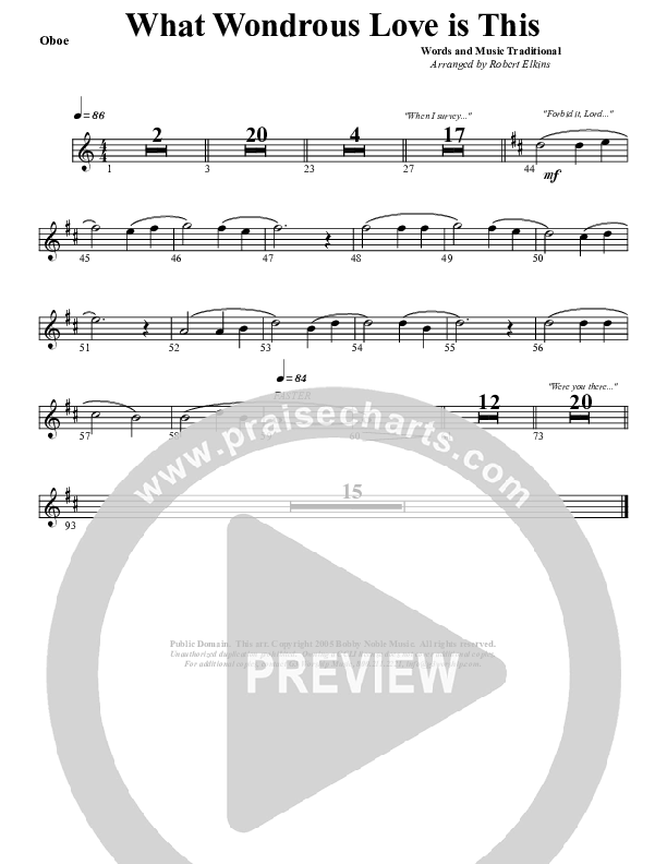 What Wondrous Love Oboe (G3 Worship)