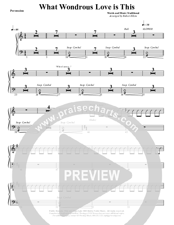What Wondrous Love Percussion (G3 Worship)