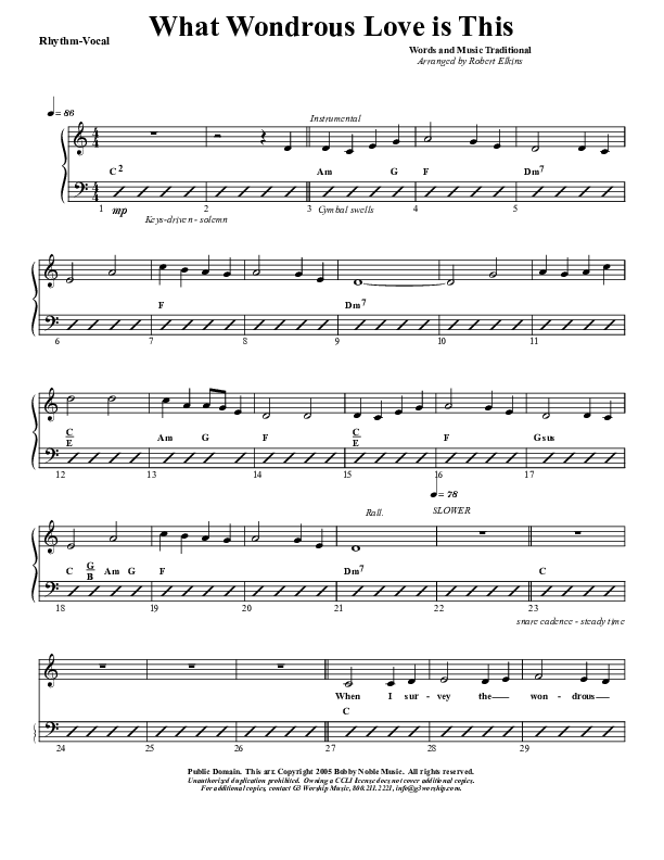 What Wondrous Love Rhythm/Vocal (G3 Worship)