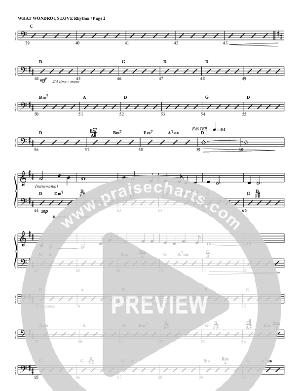 What Wondrous Love Rhythm Chart (G3 Worship)