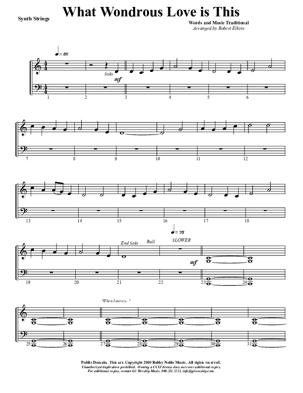 What Wondrous Love Synth Strings (G3 Worship)