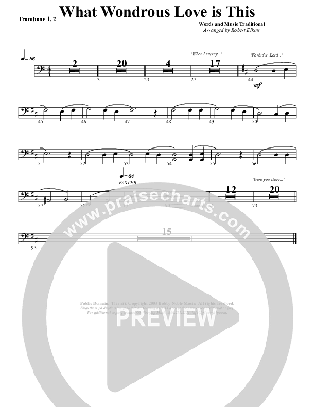 What Wondrous Love Trombone 1/2 (G3 Worship)