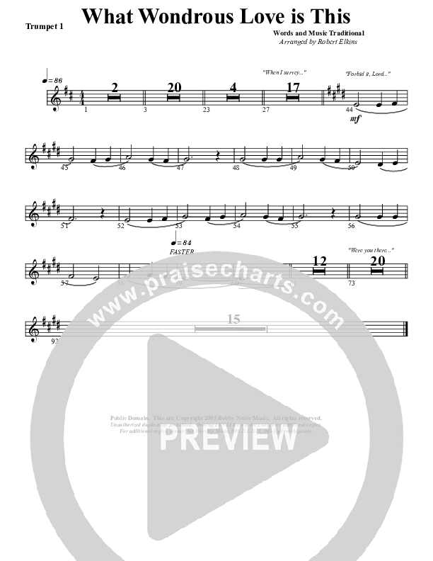 What Wondrous Love Trumpet 1 (G3 Worship)