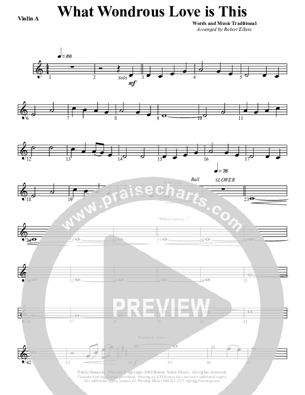 What Wondrous Love Violin 1 (G3 Worship)