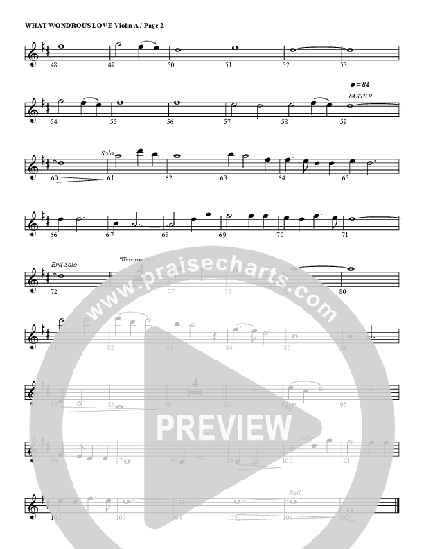 What Wondrous Love Violin 1 (G3 Worship)
