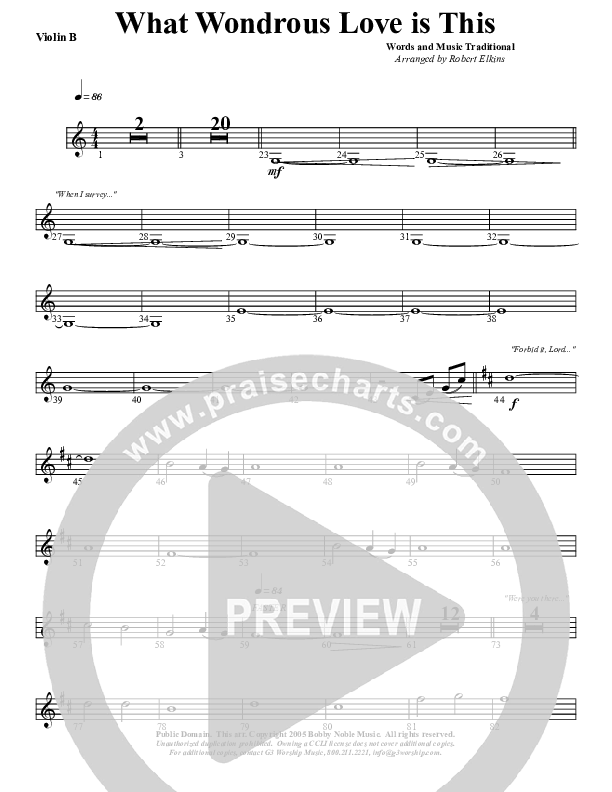 What Wondrous Love Violin 2 (G3 Worship)