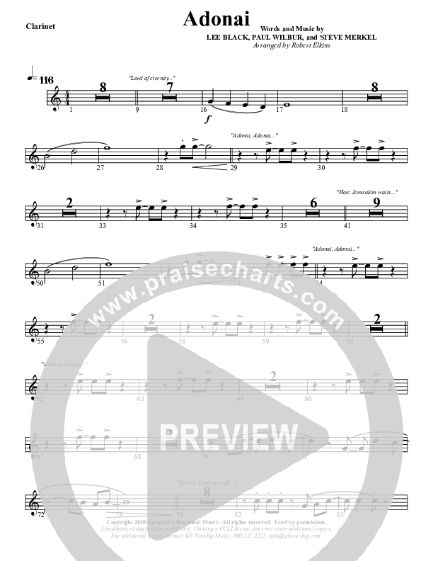 Adonai Clarinet (G3 Worship)