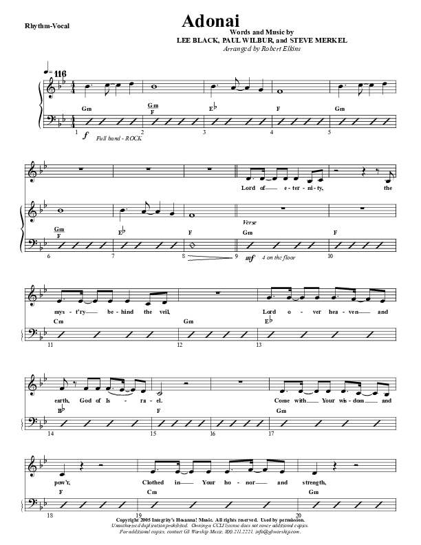 Adonai Rhythm/Vocal (G3 Worship)