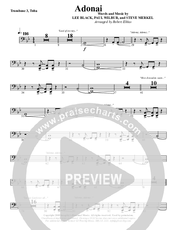 Adonai Trombone 3/Tuba (G3 Worship)