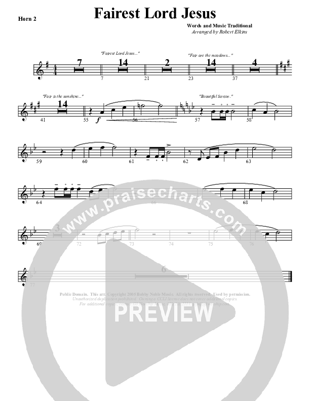 Fairest Lord Jesus French Horn 2 (G3 Worship)