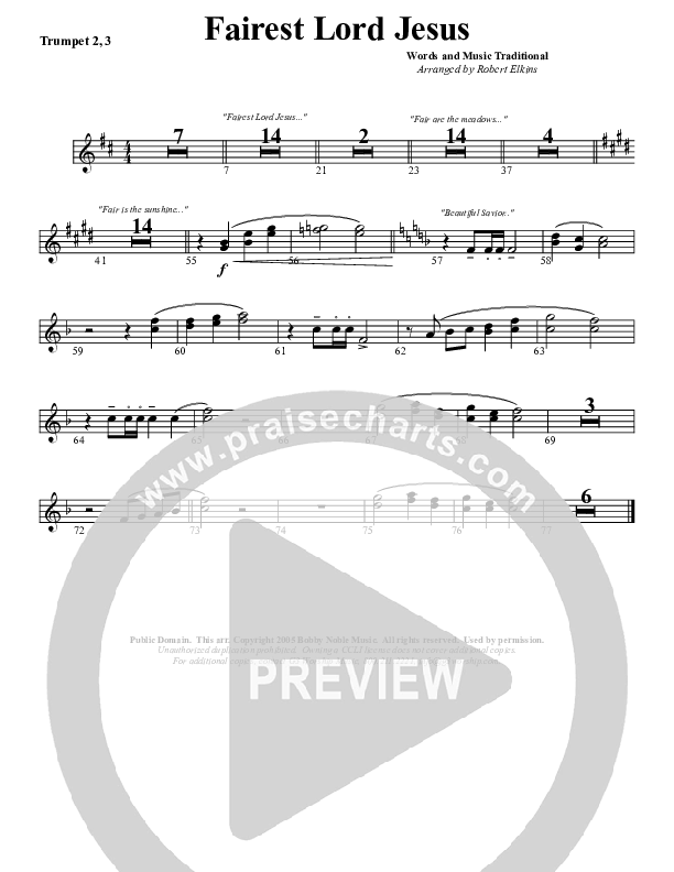 Fairest Lord Jesus Trumpet 2/3 (G3 Worship)