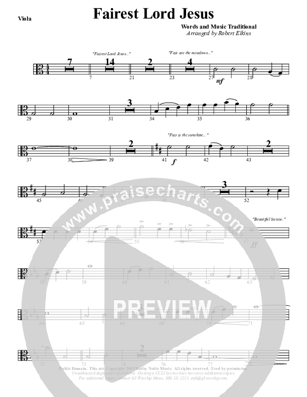 Fairest Lord Jesus Viola (G3 Worship)