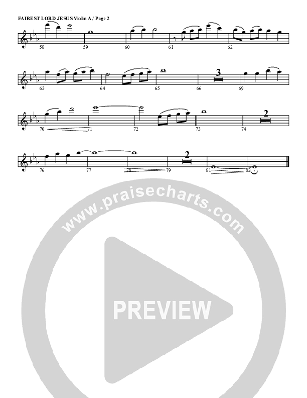 Fairest Lord Jesus Violin 1 (G3 Worship)