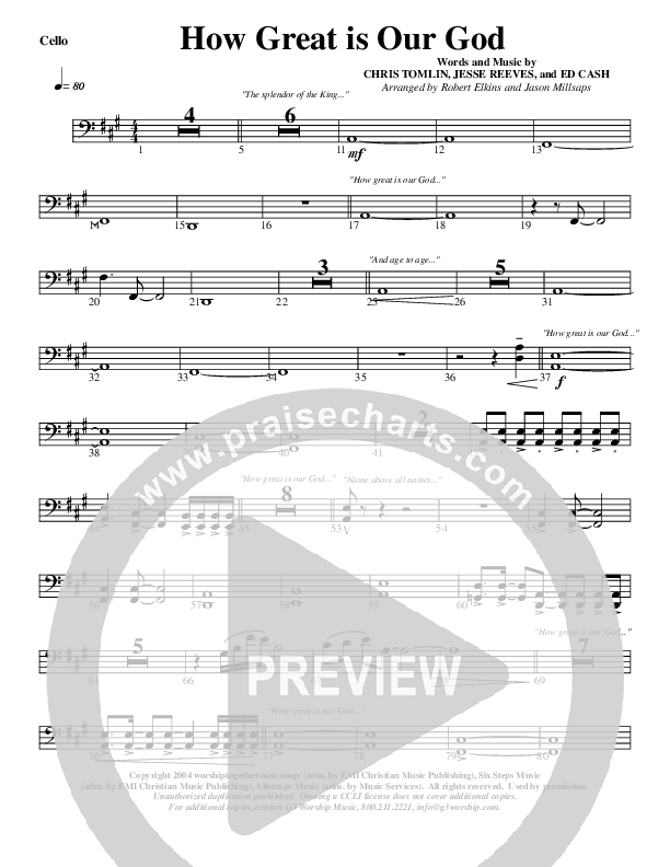 How Great Is Our God Cello (G3 Worship)