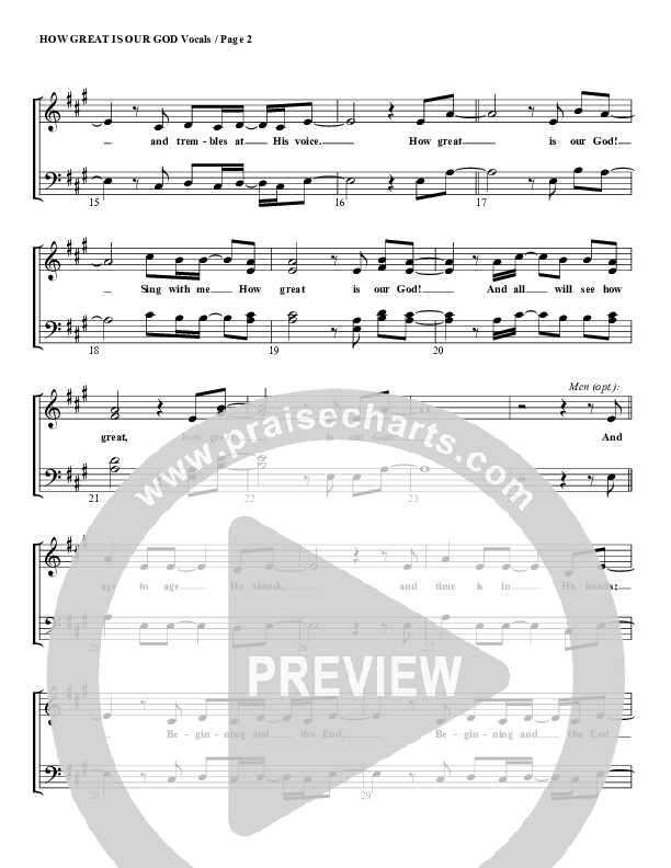 How Great Is Our God Choir Sheet (G3 Worship)