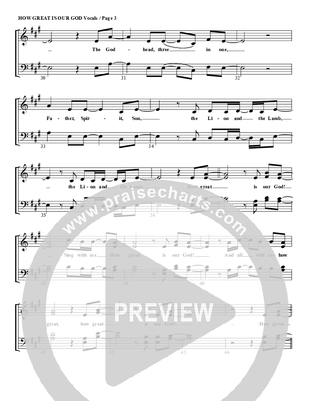 How Great Is Our God Choir Sheet (G3 Worship)