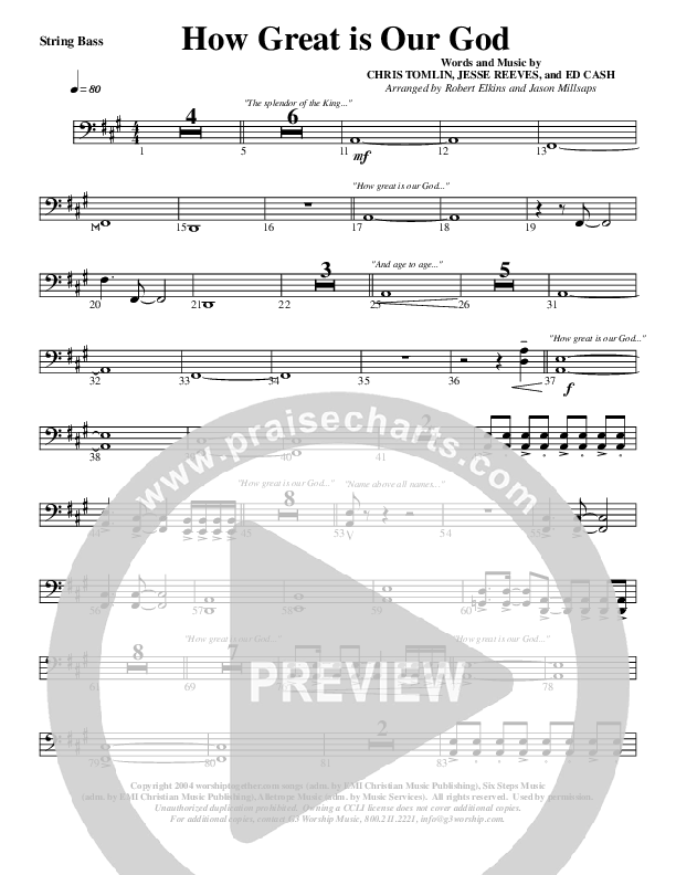 How Great Is Our God Double Bass (G3 Worship)