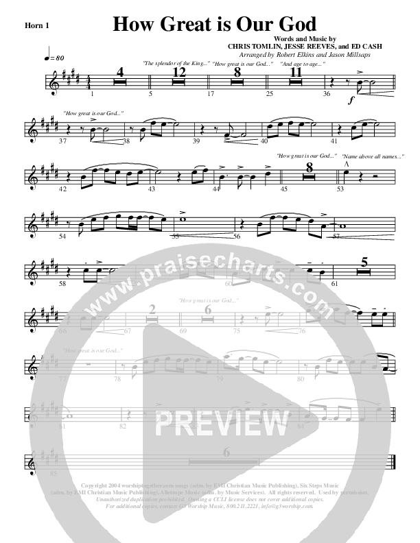 How Great Is Our God French Horn 1 (G3 Worship)