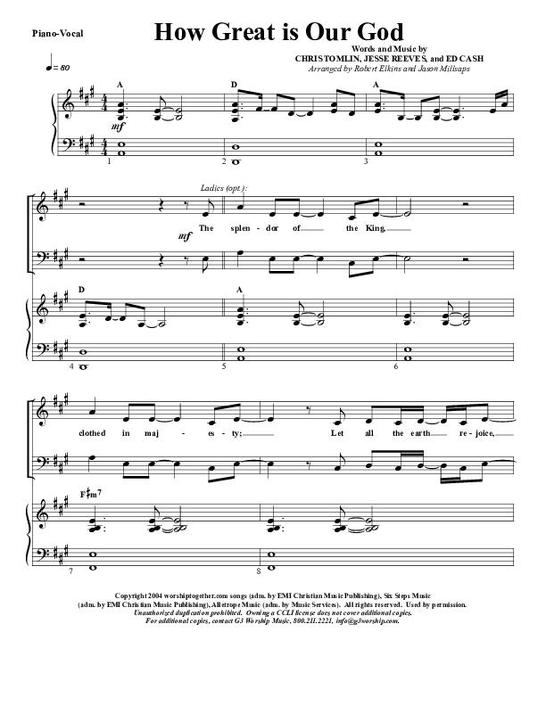 How Great is Our God Piano Chords