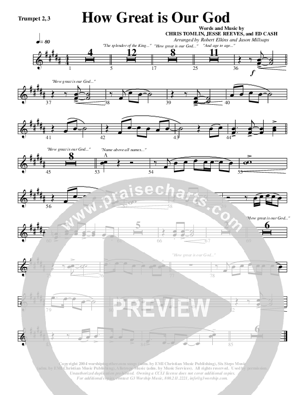 How Great Is Our God Trumpet 2/3 (G3 Worship)
