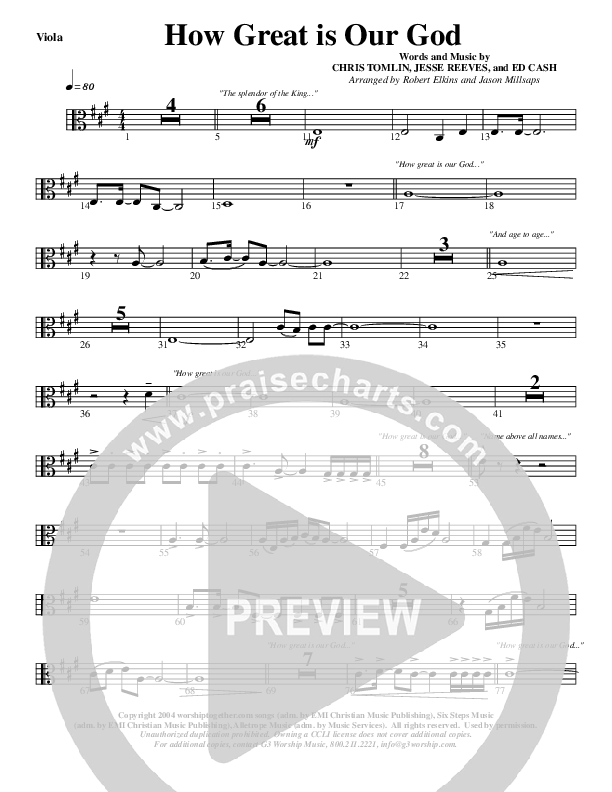 How Great Is Our God Viola (G3 Worship)