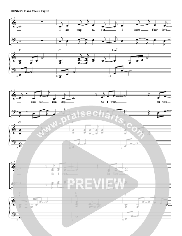 Hungry Piano/Vocal & Lead (G3 Worship)