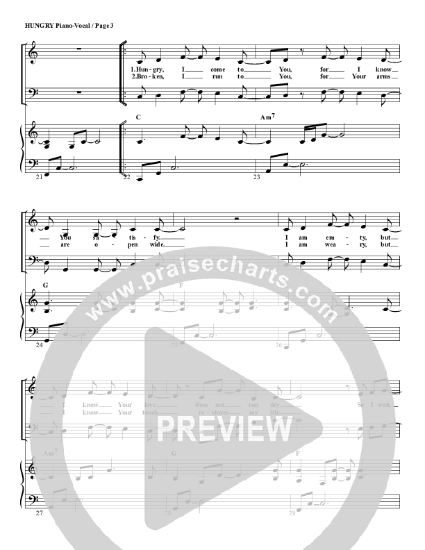 Hungry Piano/Vocal & Lead (G3 Worship)