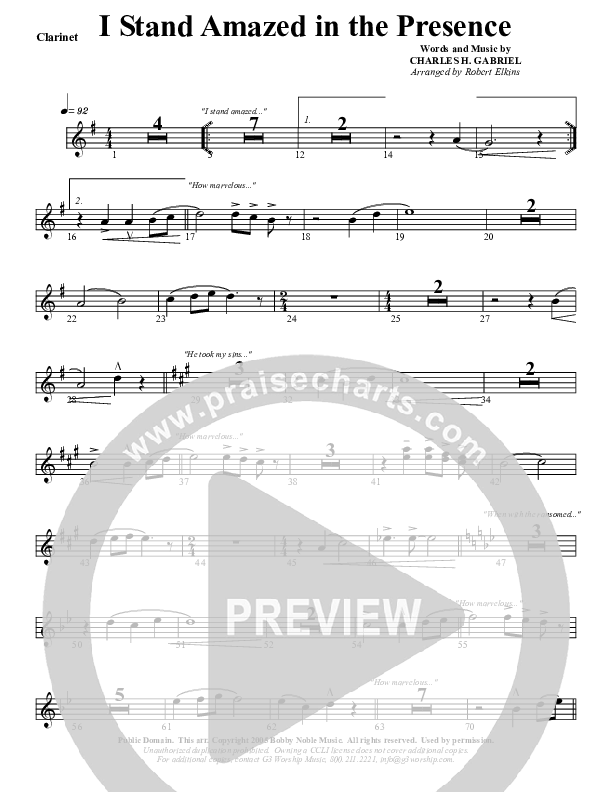 I Stand Amazed Clarinet (G3 Worship)