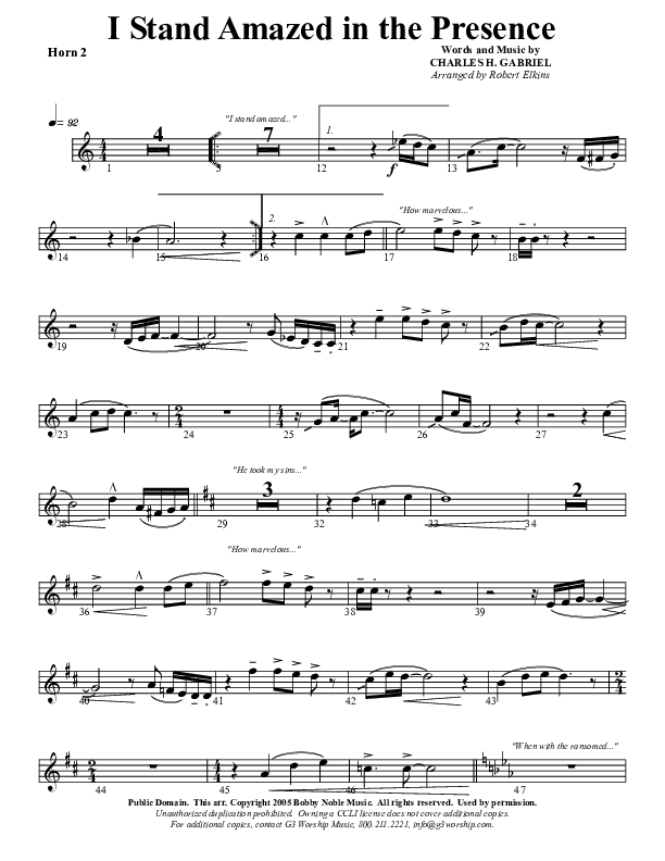 I Stand Amazed French Horn (G3 Worship)