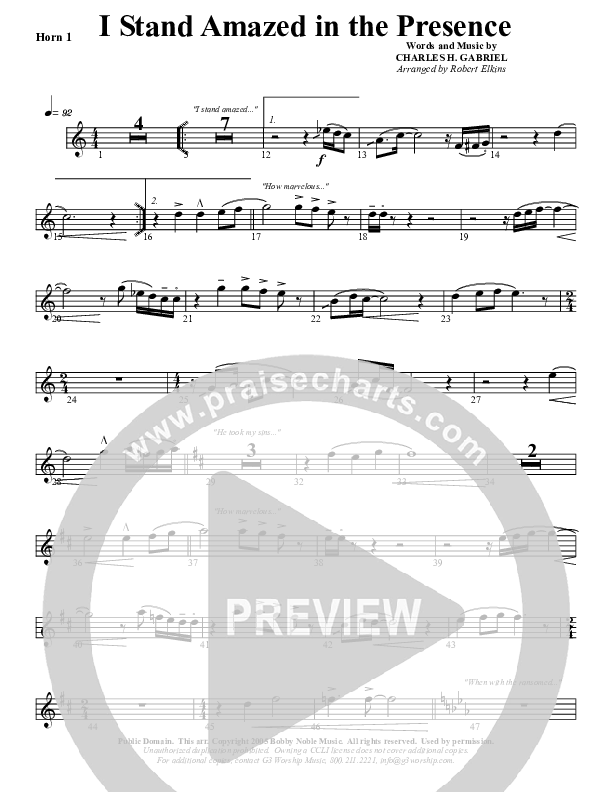 I Stand Amazed French Horn (G3 Worship)