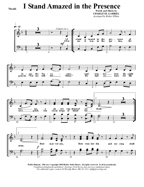 I Stand Amazed Lead Sheet (G3 Worship)