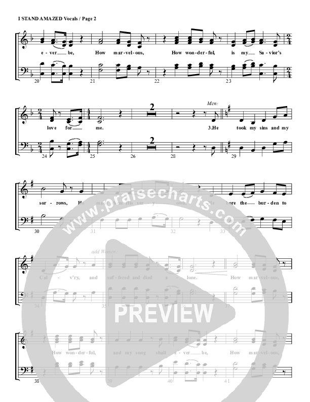 I Stand Amazed Lead Sheet (G3 Worship)