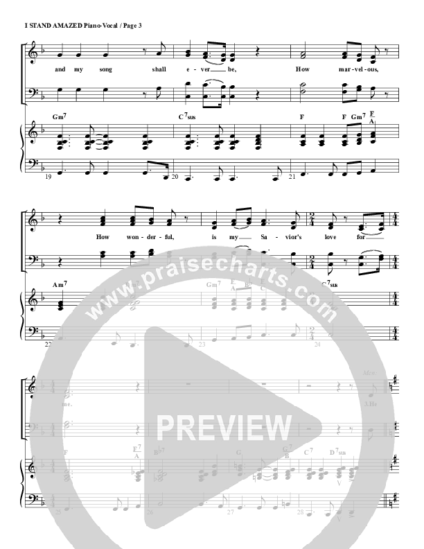 I Stand Amazed Piano/Vocal (G3 Worship)