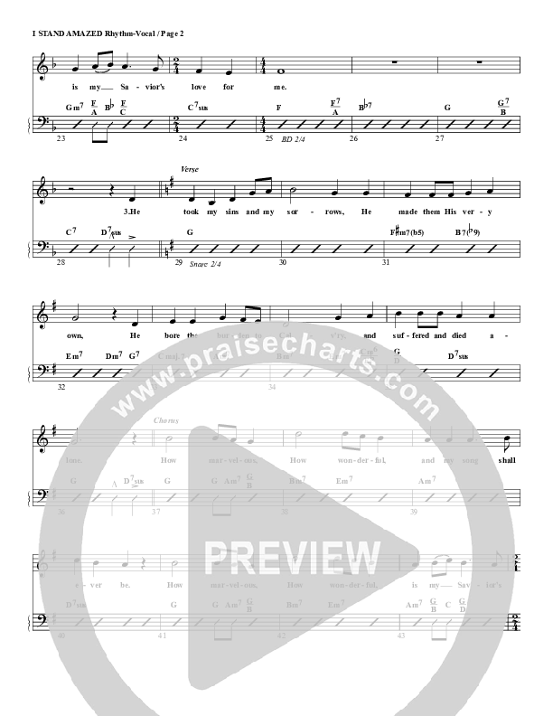 I Stand Amazed Rhythm Chart (G3 Worship)