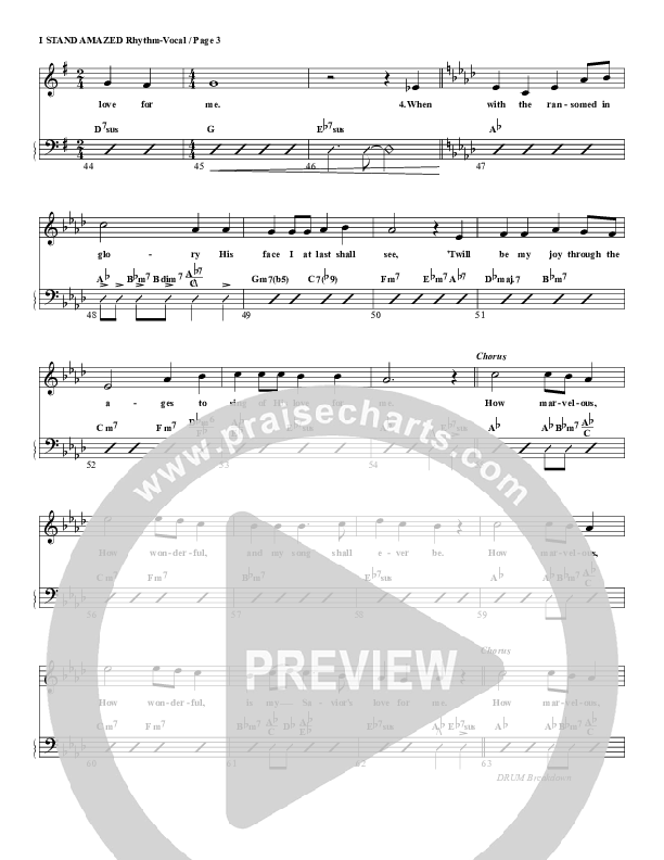 I Stand Amazed Rhythm Chart (G3 Worship)