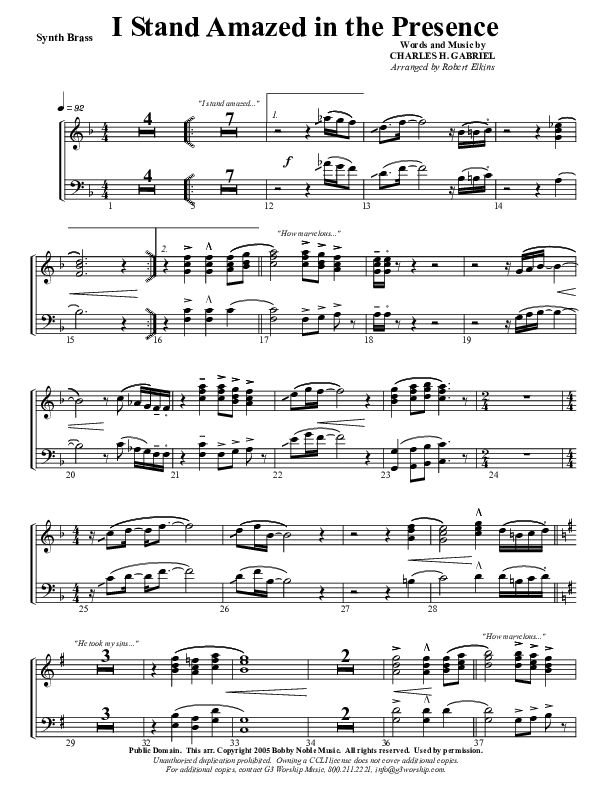 I Stand Amazed Synth Brass (G3 Worship)