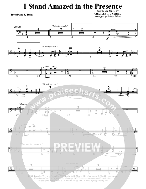 I Stand Amazed Trombone 3/Tuba (G3 Worship)