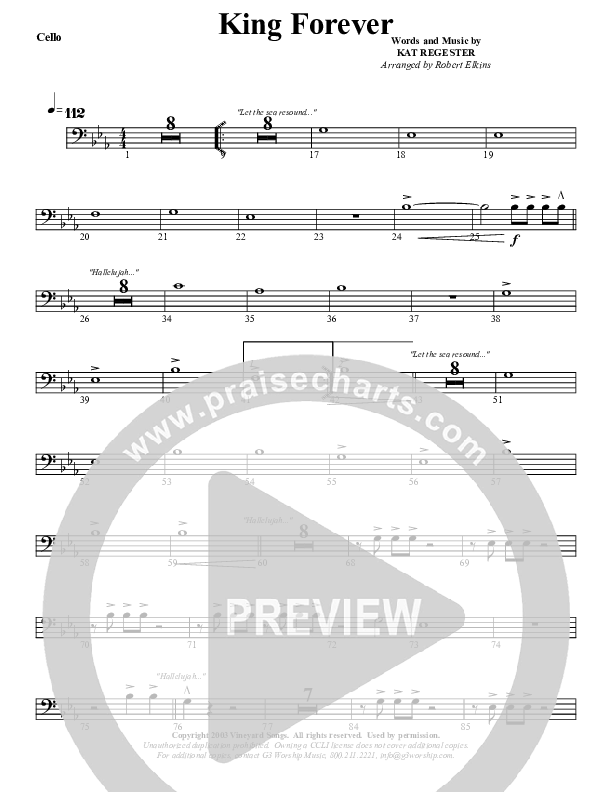 King Forever Cello (G3 Worship)