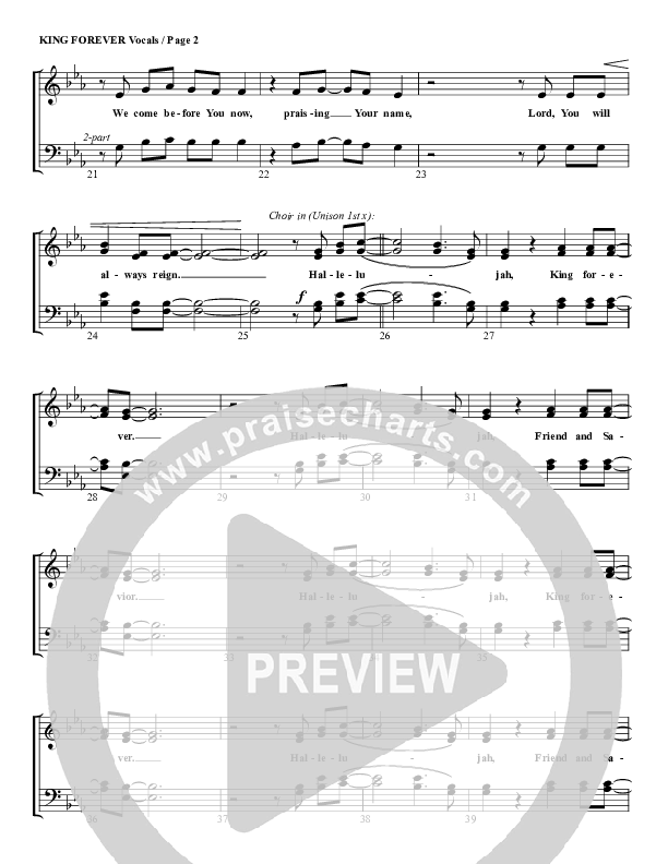 King Forever Choir Sheet (G3 Worship)