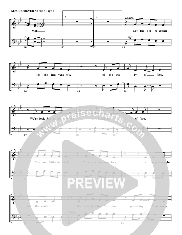 King Forever Choir Sheet (G3 Worship)