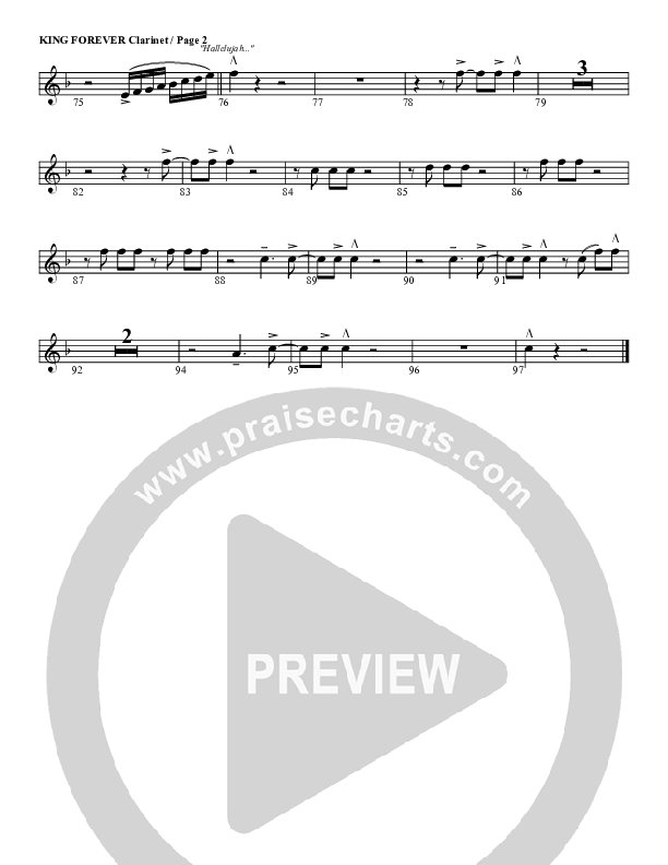 King Forever Clarinet (G3 Worship)