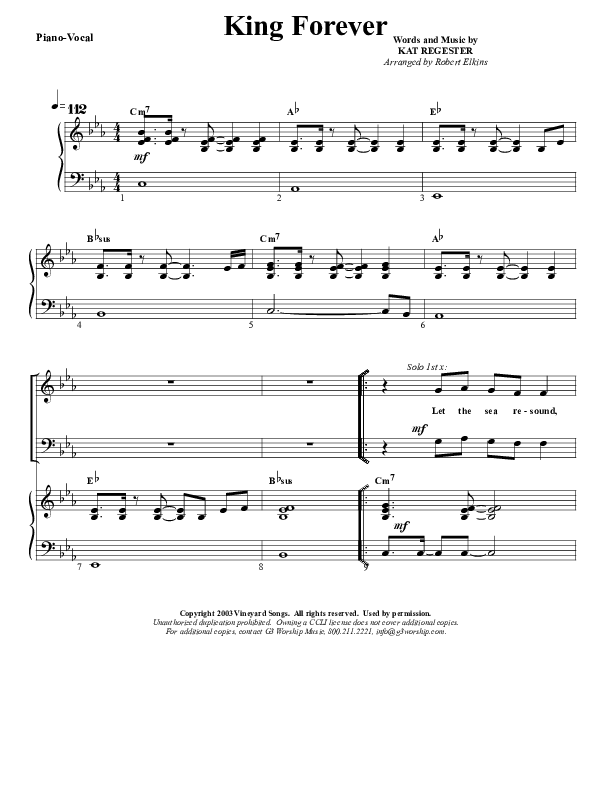 King Forever Lead & Piano (G3 Worship)