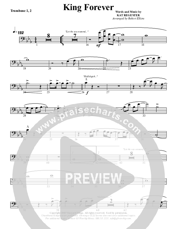 King Forever Trombone 1/2 (G3 Worship)
