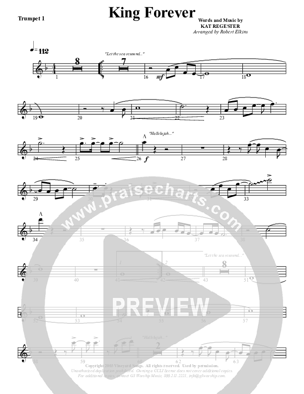 King Forever Trumpet 1 (G3 Worship)