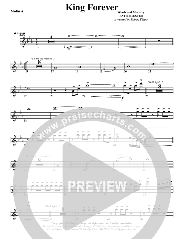 King Forever Violin 1 (G3 Worship)